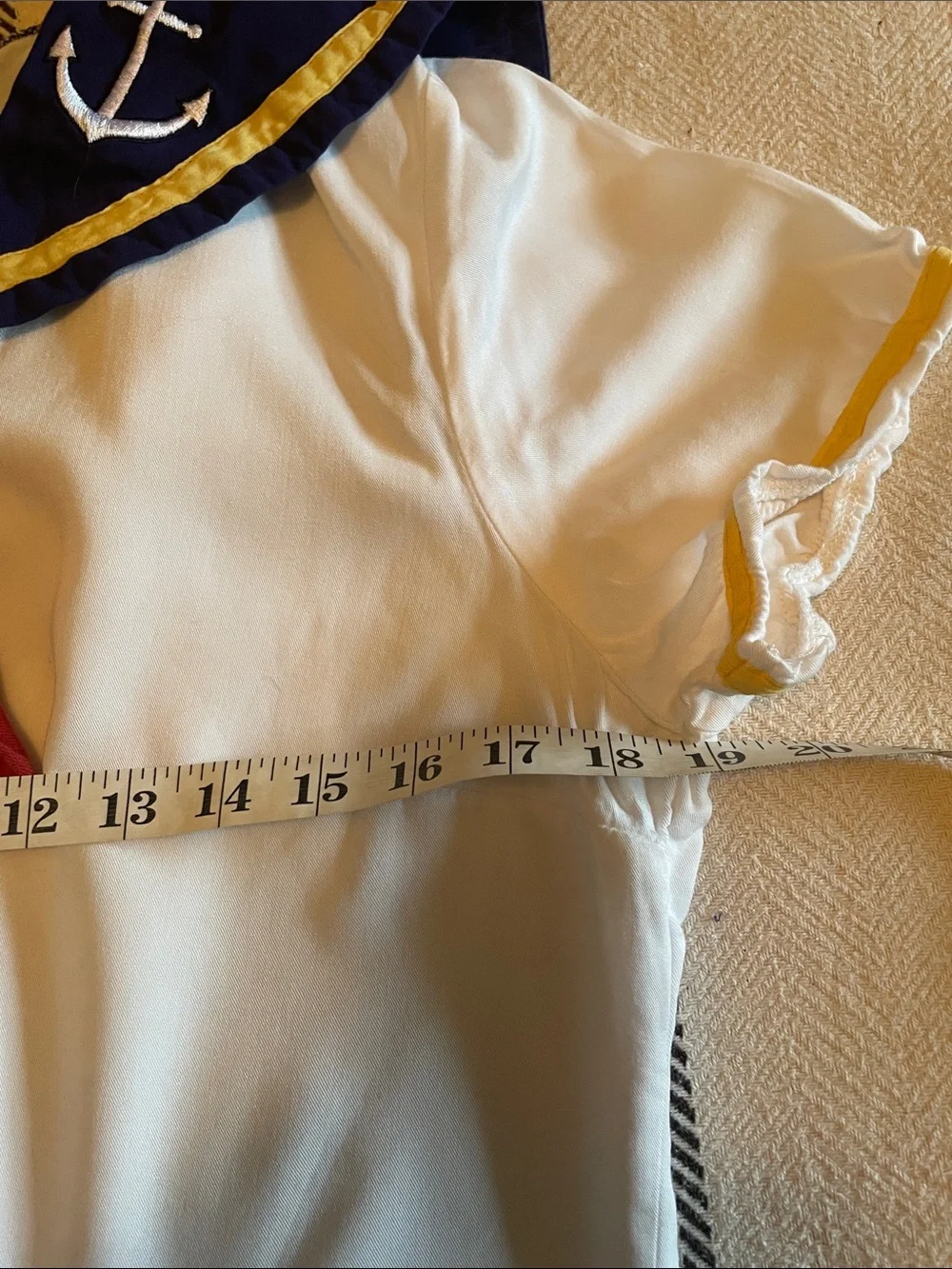 Disney White Sailor Top with Navy Collar and Red Tie - Picture 3 of 6